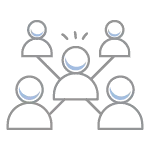 A group of people with blue circles AI-generated content may be incorrect.